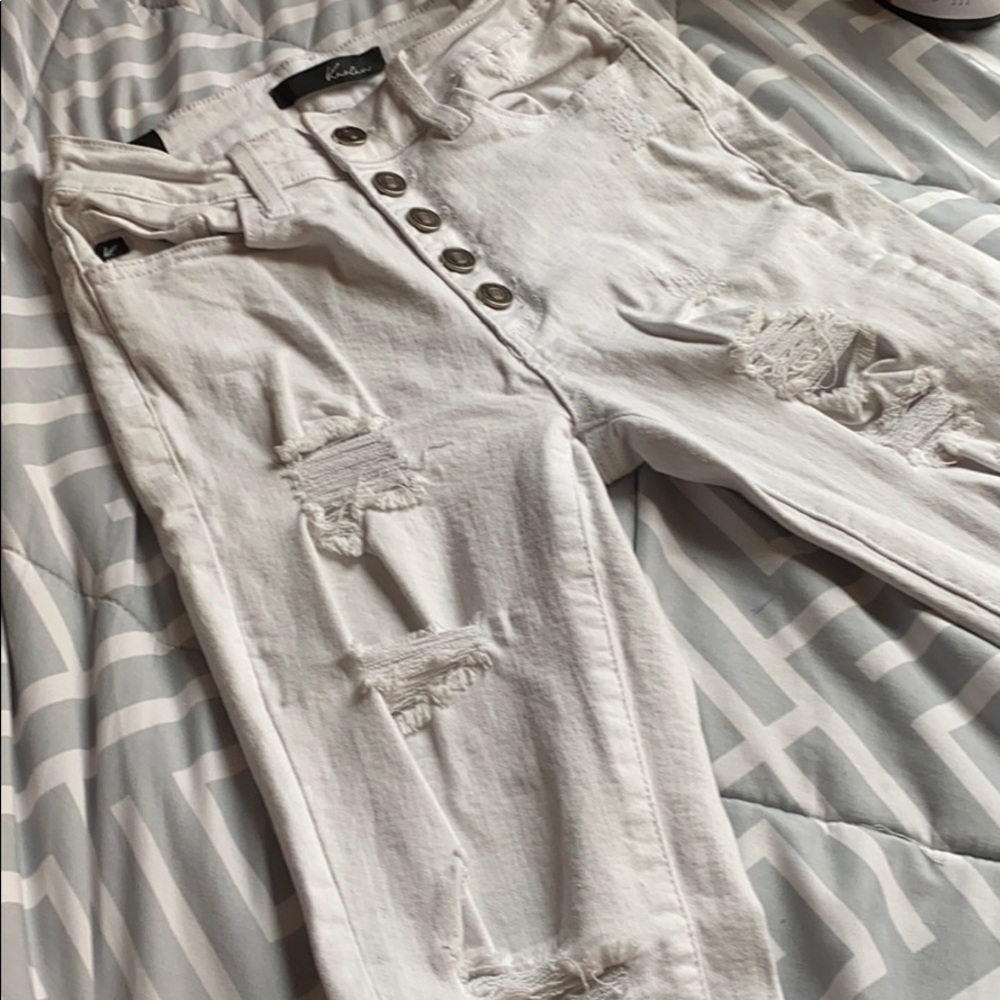 White ripped jeans